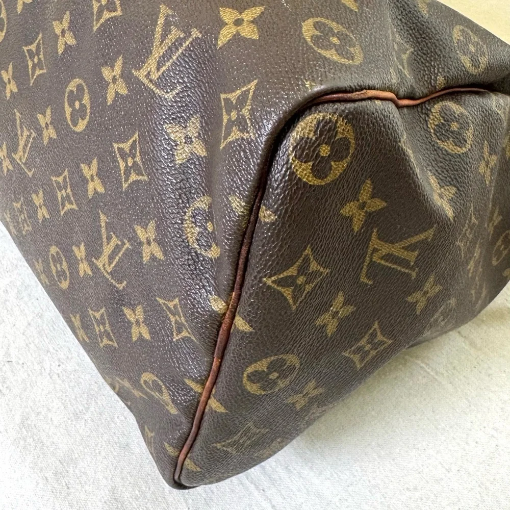 Authentic Louis Vuitton Speedy 35 Vintage Brown and Orange Satchel - Picture 9 of 13